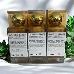 3 TRULY Golden Glaze Luxury Body Oil BUNDLE Brand New in Boxes